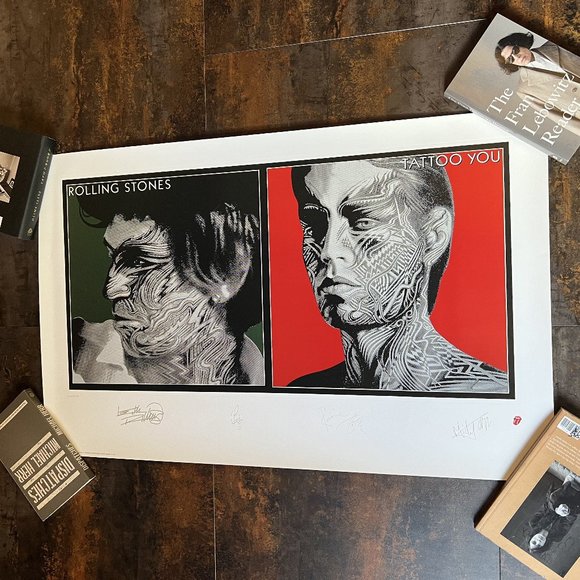 VG/NM Rolling Stones Tattoo You Cover Art Lithograph 1998 Peter Corriston, 35x22 - Picture 1 of 14